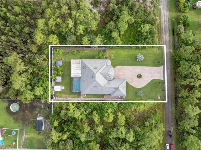 Birds eye view of property