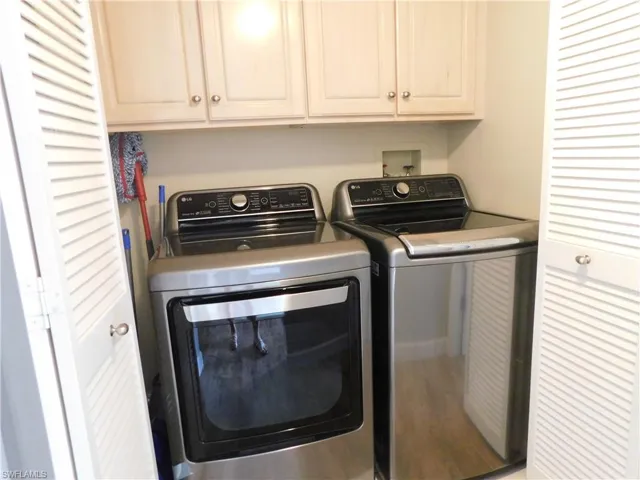 washing machine and dryer and cabinets