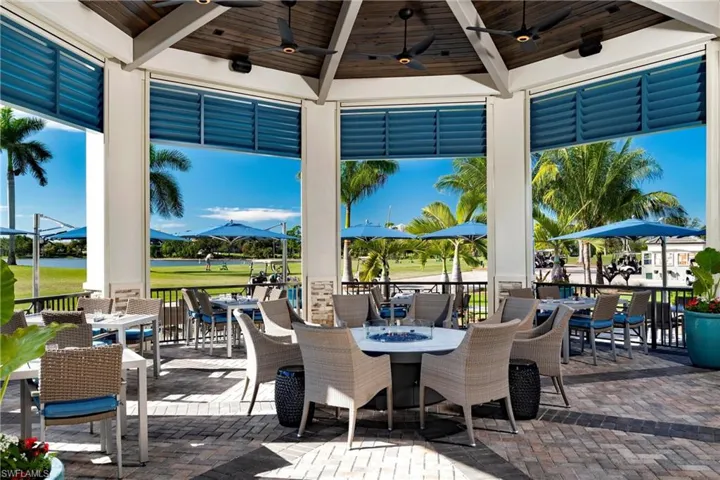 Outdoor dining in the Pavilion