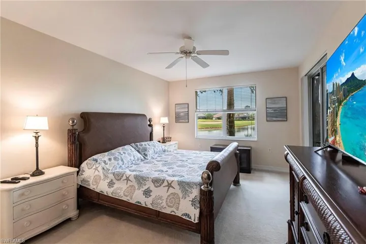 Primary bedroom with western view and access to lanai
