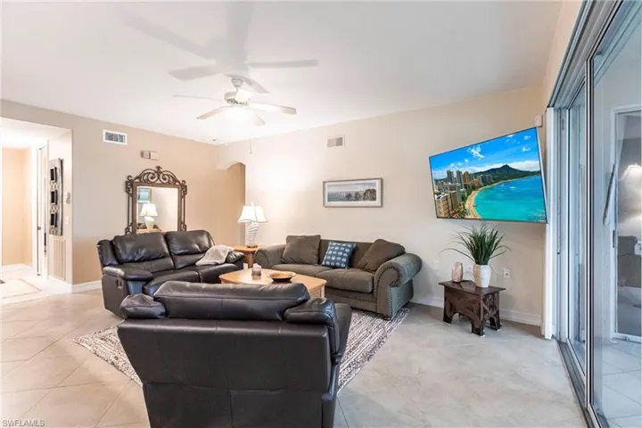 Living room with access to master bedroom