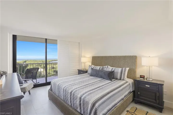 Bedroom featuring access to exterior and floor to ceiling windows