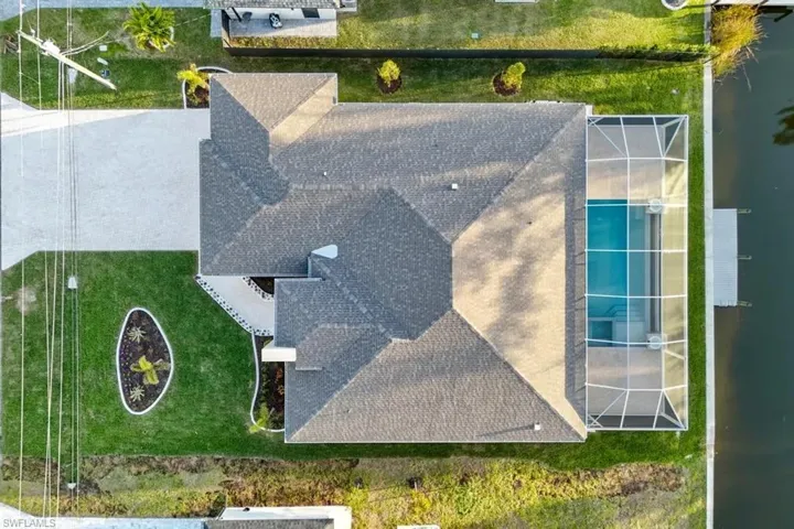 Aerial view of a pool area