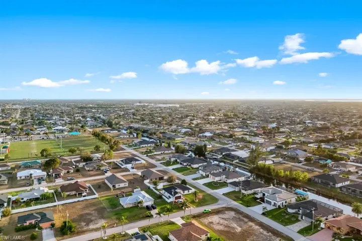 Aerial view of residential area