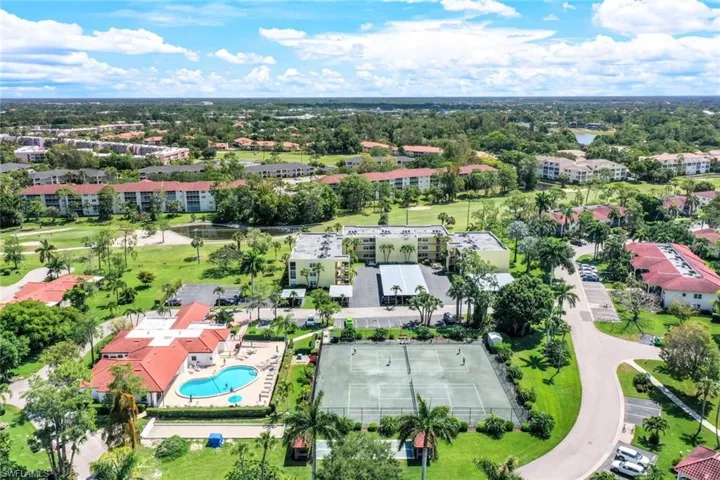 Aerial view of apartment complex