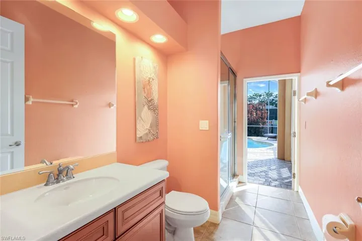 Guest bathroom #2/Pool bath with walk-in shower.