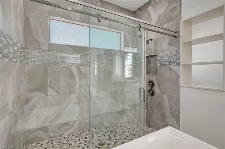 Bathroom with a shower stall