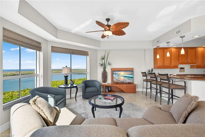 Spectacular Gulf & Bay views from Desirable End Unit in the Grande Dominica
