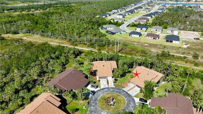 Aerial view of residential area