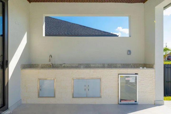 View of patio featuring sink