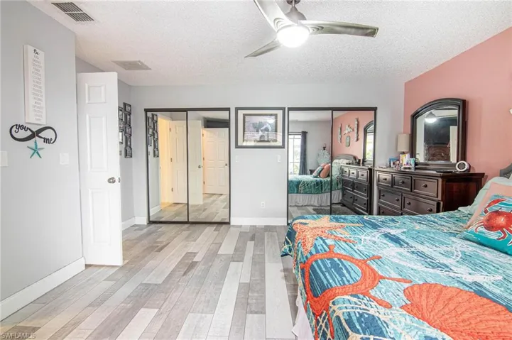 Walk in closets. Door in to the main bath.
