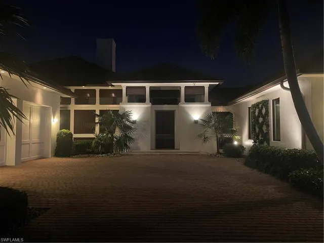 Entrance to home after dark.