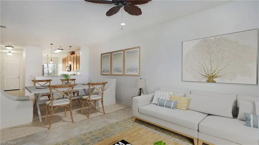 Photo includes reality staging to showcase the possibility of the main living area. Design services included with purchase!