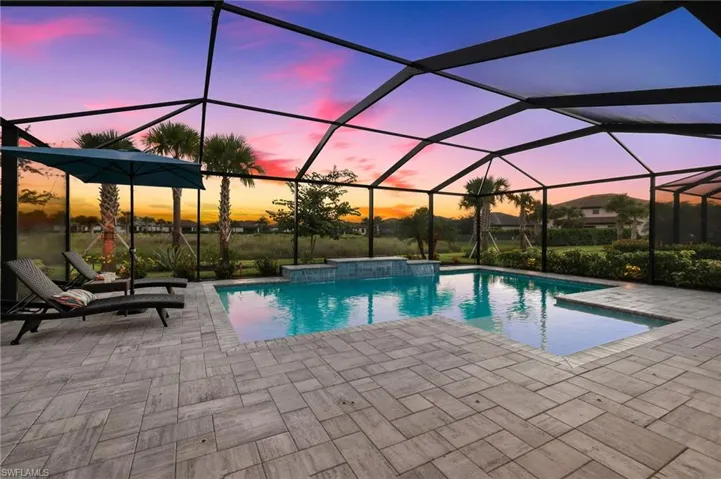 Oversized screened patio with custom salt water pool