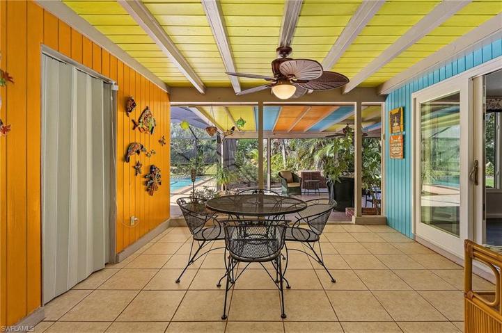 View from living room to outdoor dining