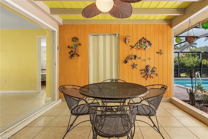 View from dining room to outdoor dining