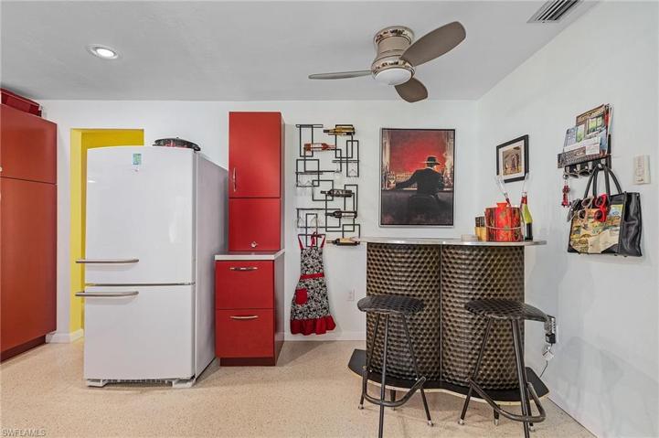 Retro kitchen with bar