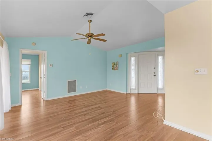 Front door in the background.