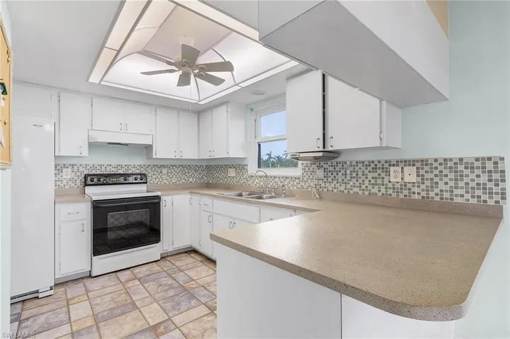 Snack bar in kitchen.