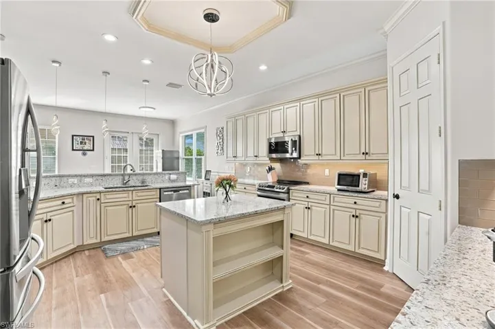 Spacious Kitchen for entertaining and cooking with lots of storage.