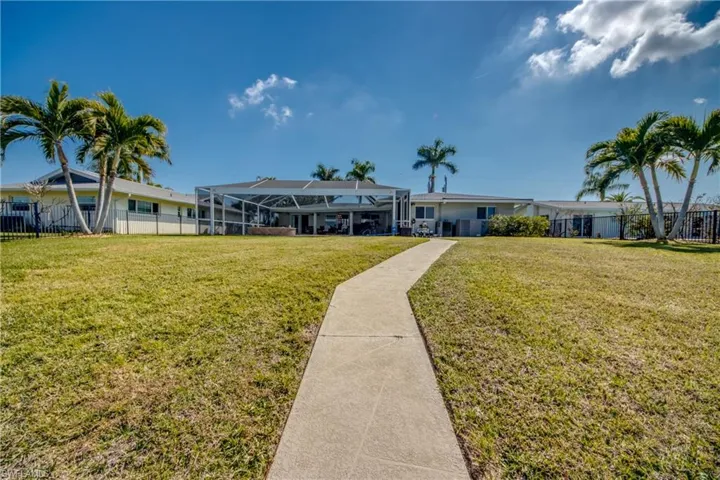 View of front of home featuring a lanai