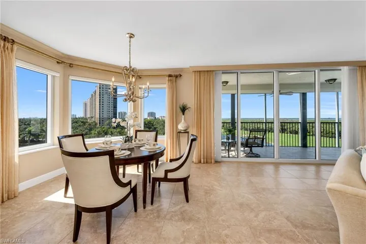 Dining room featuring panoramic views