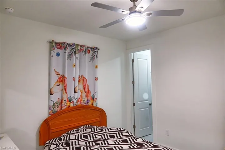 Bedroom with a ceiling fan