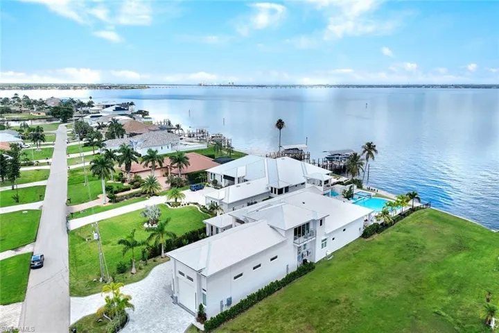 View from above of property featuring a large body of water