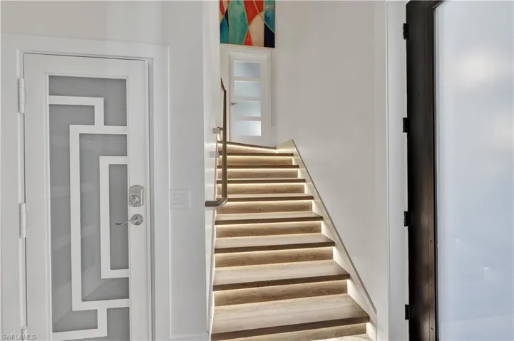 View of stairway to Guest quarters