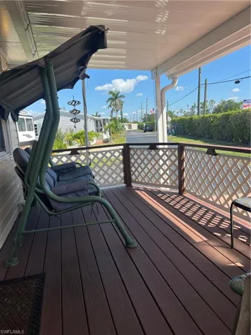 View of wooden deck