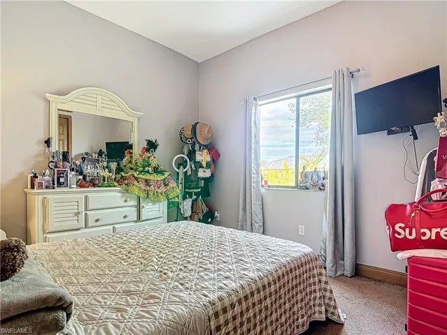 Bedroom with carpet floors