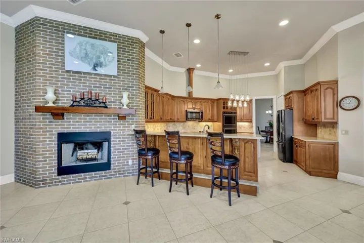 Large Back Living Room/Family Room W Real Fireplace
