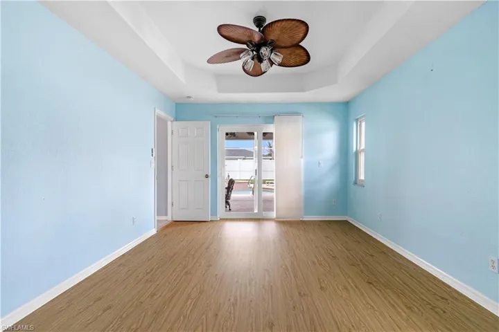 Master bedroom with tray ceiling
