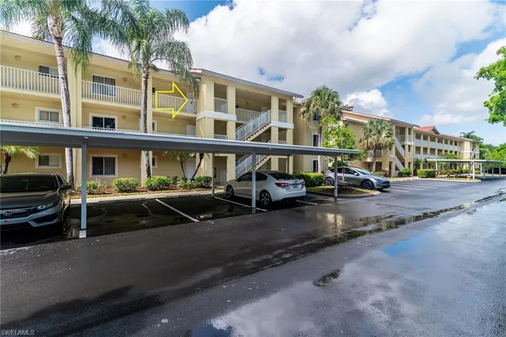 View of covered parking lot