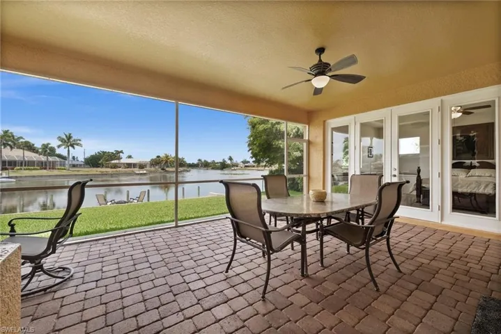 Covered Lanai with an Intersecting Canal View