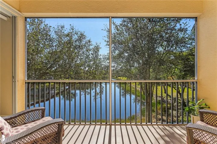 Balcony with a water view