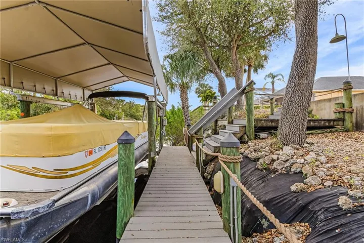Dock area with boat lift