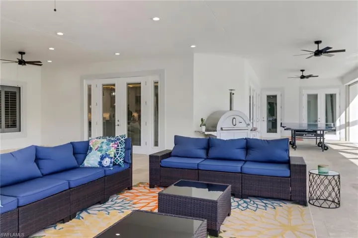 outdoor living area covered