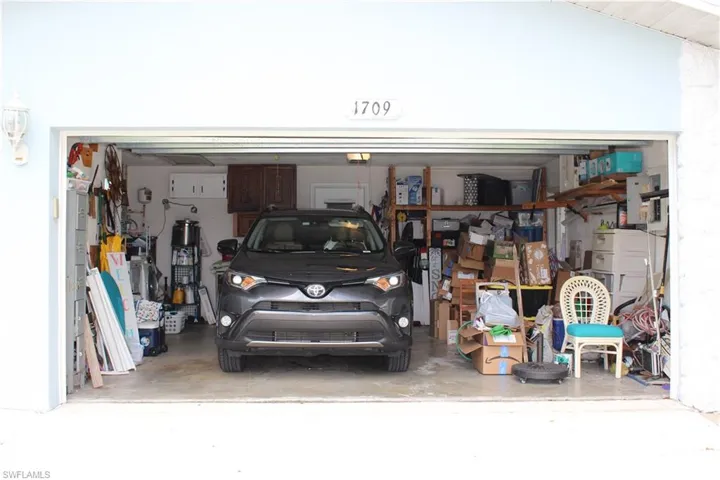 View of 2 car garage