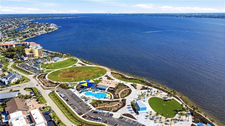 Bird's eye view of a large body of water