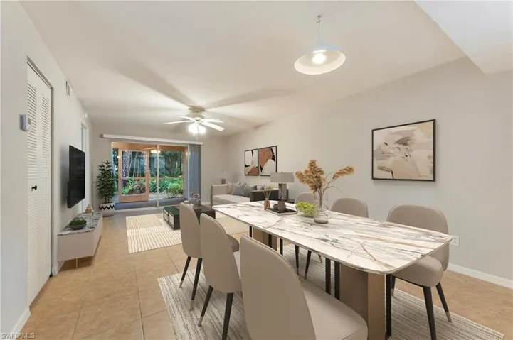 28330 Pine Haven Way Unit 67 Bonita Springs FL 34135 - Virtually staged Living and dining area