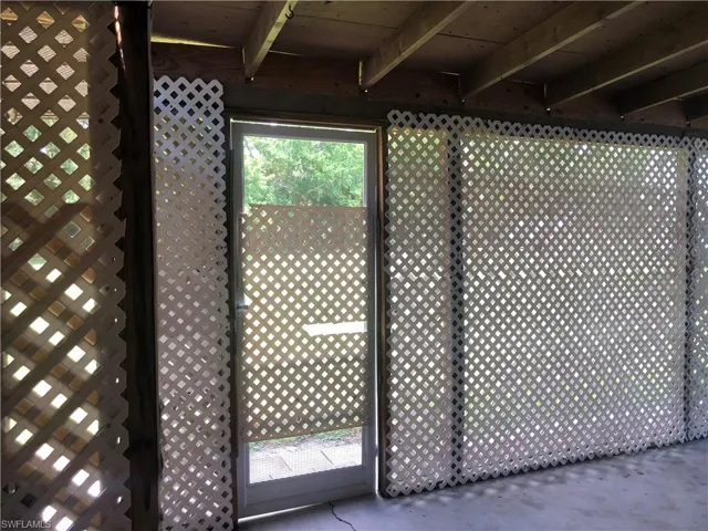 Interior details with concrete floors of porch / patio area