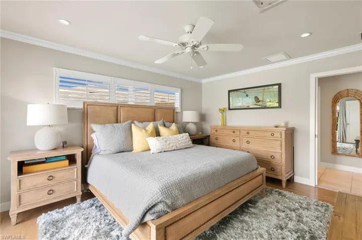 Primary Bedroom with En Suite Bath is separated from the other bedrooms for privacy