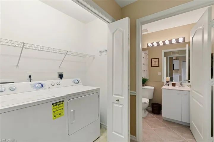 In-residence laundry area