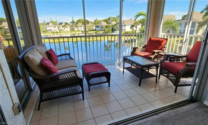 Screened Lania with a water view
