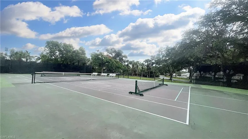 View of tennis court