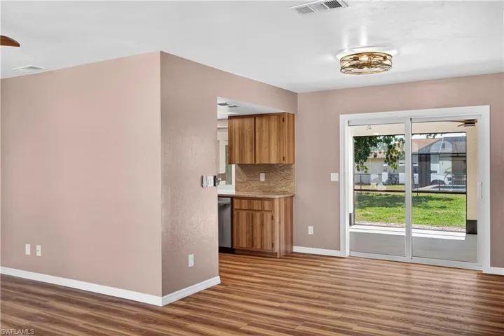 View from front Living Room of Dining Area and entrance to Kitchen