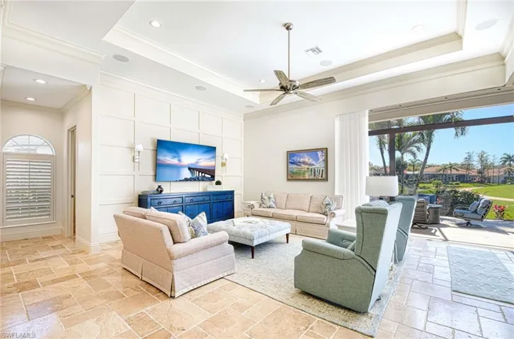 Great room with zero degree sliders that let the outdoors in