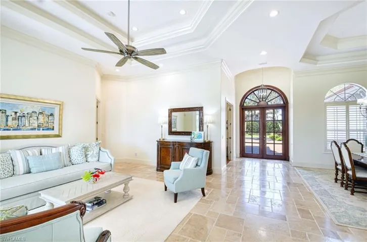 Double door entry into Living Room