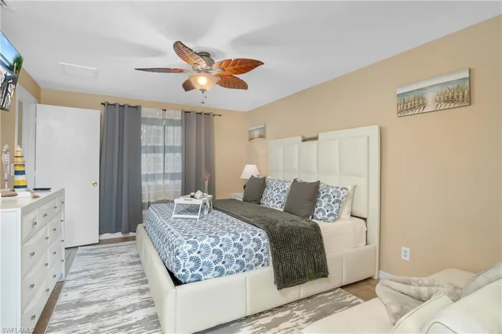 Bedroom with a ceiling fan